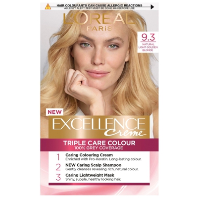 L'Oréal Paris Excellence Crème Permanent Hair Dye (Various Shades) - 9.3 Natural Light Gold Blonde
