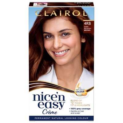 Clairol Nice' n Easy Crème Natural Looking Oil Infused Permanent Hair Dye 177ml (Various Shades) - 4RB Dark Reddish Brown