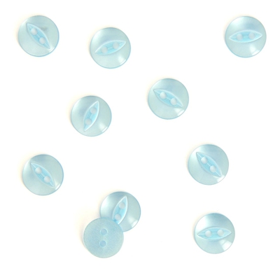 Boutons ronds bleu clair 11 mm