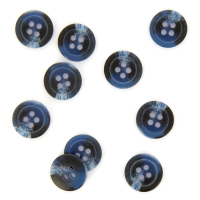 Boutons marbré bleu 15 mm