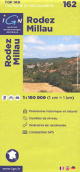 IGN 1 : 100 000 Rodez Millau: Top 100 Tourisme et Découverte. Patrimoine historique et naturel / Courbes de niveau / Itinéraires de randonnée / Compatible GPS precio