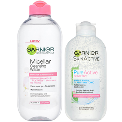 Garnier Micellar Cleanser and Anti Blemish Clarifying Tonic Duo for Sensitive Skin precio