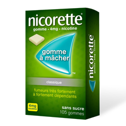 Nicorette® Gomme à mâcher s/s 4 mg características