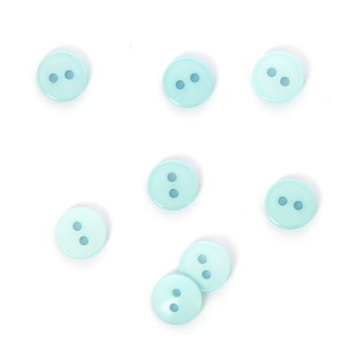 Boutons plats 2 trous bleu clair 11 mm