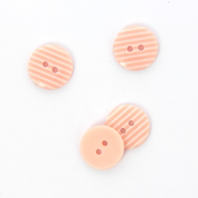 Boutons rayés rose 18 mm