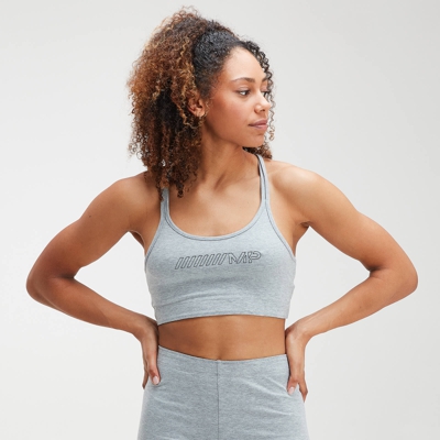 MP Women's Outline Graphic Bra - Grey Marl - S