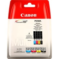 CLI-551 C/M/Y/BK w/o sec cartouche d''encre 4 pièce(s) Original Rendement standard Noir, Cyan, Magenta, Jaune