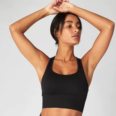 Brassière à dos croisé sans coutures MP Shape Seamless Ultra pour femmes – Noir - L