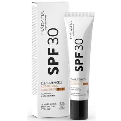 Écran Solaire Visage Protection contre les signes de l'âge avec cellules souches végétales SPF 30 MÁDARA 40 ml