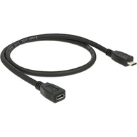 0.5m USB 2.0 câble USB 0,5 m Micro-USB B Noir, Câble d''extension
