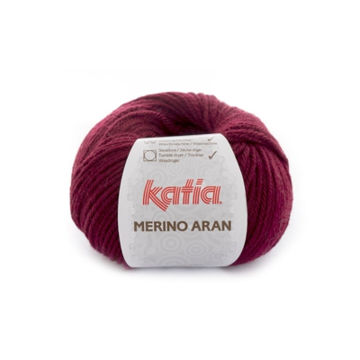Pelote de laine Katia Merino Aran bordeaux