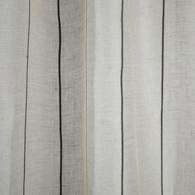 Tissu voile lin fines rayures grises grande largeur