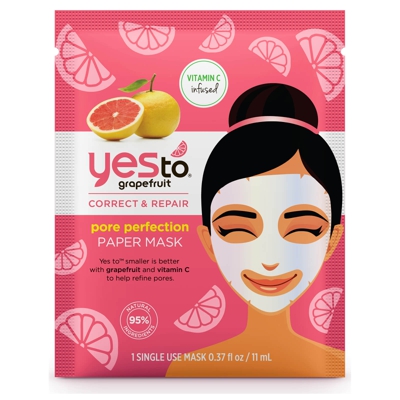 Masque-Tissu Éclat Enrichi en Vitamine C Vitamin C Glow Boosting Paper Mask yes to grapefruit 20 ml