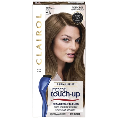 Clairol Root Touch-Up Permanent Hair Dye Long-lasting Intensifying Colour with Full Coverage 30ml (Various Shades) - 6A Light Ash Brown