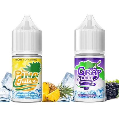 Pack  60 ml  arômes concentrés (2 x 30 ml)  Pina Juice et Grap Juice - 60 ML - Diy - Vapfusion