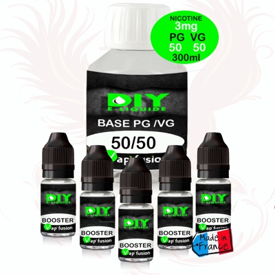 Base neutre - 250 ml - PG/VG 50-50 + 5 boosters 20mg - Diy e liquide - Vapfusion