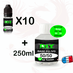 Base neutre - 250 ml - PG/VG 50-50 + 10 boosters 20mg - diy e liquide - Vapfusion precio