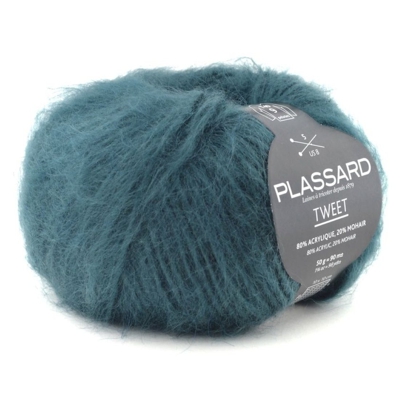Pelote de laine tweet vert bouteille - Plassard