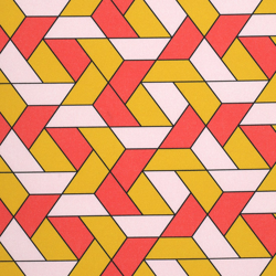 Tissu coton géométrique rose et jaune características