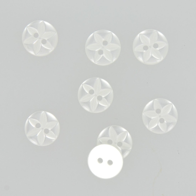 Boutons fleur 2 trous blanc 14mm