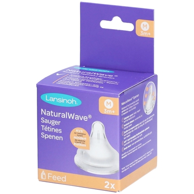 Lansinoh NaturalWave® Lot de 2 tétines péristaltiques débit moyen