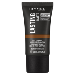Rimmel London Lasting Matte Foundation 30ml (Various Shades) - 601 Soft Chocolate características