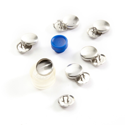 Bouton à recouvrir métal argent