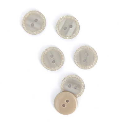 Boutons à bords pointillés marron 15 mm