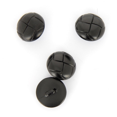 Boutons effet cuir noir 20 mm