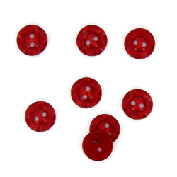 Boutons ondulés rouge bordeaux 14mm precio