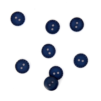 Boutons à bords pointillés bleu marine 11 mm