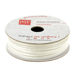 Bobine ruban corde lurex blanc 1.6 mm en oferta