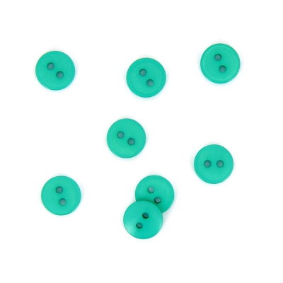 Boutons plats 2 trous vert 11 mm
