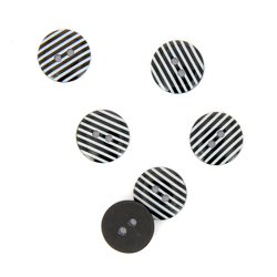 Boutons rayés noir 15 mm características