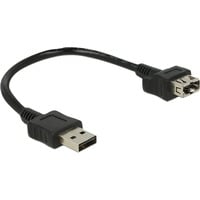 0.2m 2xUSB2.0-A câble USB 0,2 m USB 2.0 USB A Noir, Câble d''extension