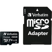 microSDXC Card 256GB, Premium, Class 10, U1 - (R) 90MB/s - (W) 10MB/s mémoire flash, Carte mémoire