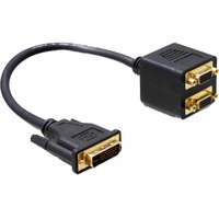 Adapter DVI29 male to 2x VGA female 0,2 m VGA (x2) Noir, Adaptateur