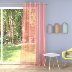 Tissu voile uni plombé corail grande largeur características