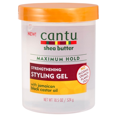 Cantu Shea Butter Maximum Hold Strengthening Styling Gel with Jamaican Black Castor Oil 18.5 oz
