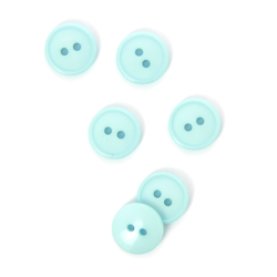 Boutons plats 2 trous bleu clair 15 mm precio