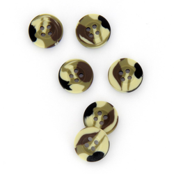 Boutons style camouflage kaki 15 mm características