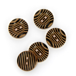 Boutons zébrés noir et marron 20 mm en oferta