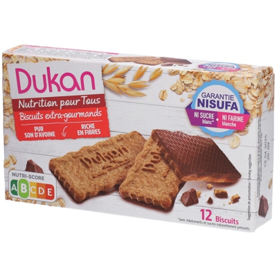 Dukan Biscuits de son d'avoine nappés de chocolat