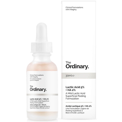 Formulation de Peeling Superficiel à Base d'Acide Lactique 5 % + HA 2 % The Ordinary 30 ml