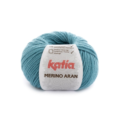 Pelote de laine Katia Merino Aran turquoise