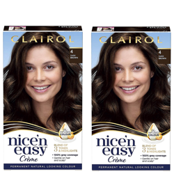 Clairol Nice' n Easy Crème Natural Looking Oil Infused Permanent Hair Dye Duo (Various Shades) - 4 Dark Brown en oferta