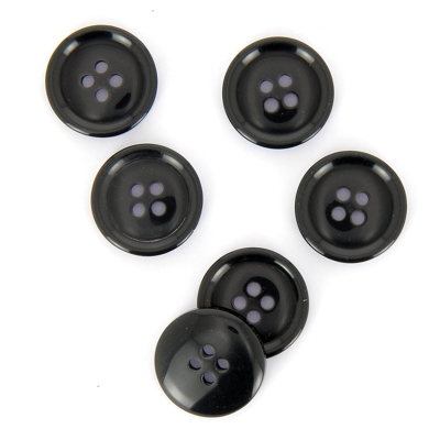 Boutons ronds 4 trous gris foncé 20 mm