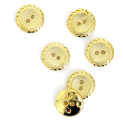 Boutons dorés métal à bords craquelés 18 mm características
