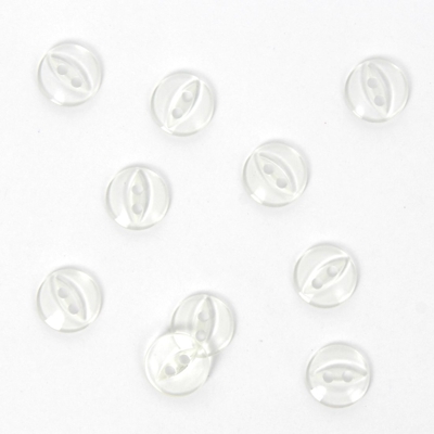 Boutons ronds transparent 11 mm