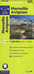 IGN 1 : 100 000 Marseille Avignon: Top 100 Tourisme et Découverte. Patrimoine historique et naturel / Courbes de niveau / Routes et chemins / Itinéaires de randonnée / Compatible GPS (Ign Top 100s) precio